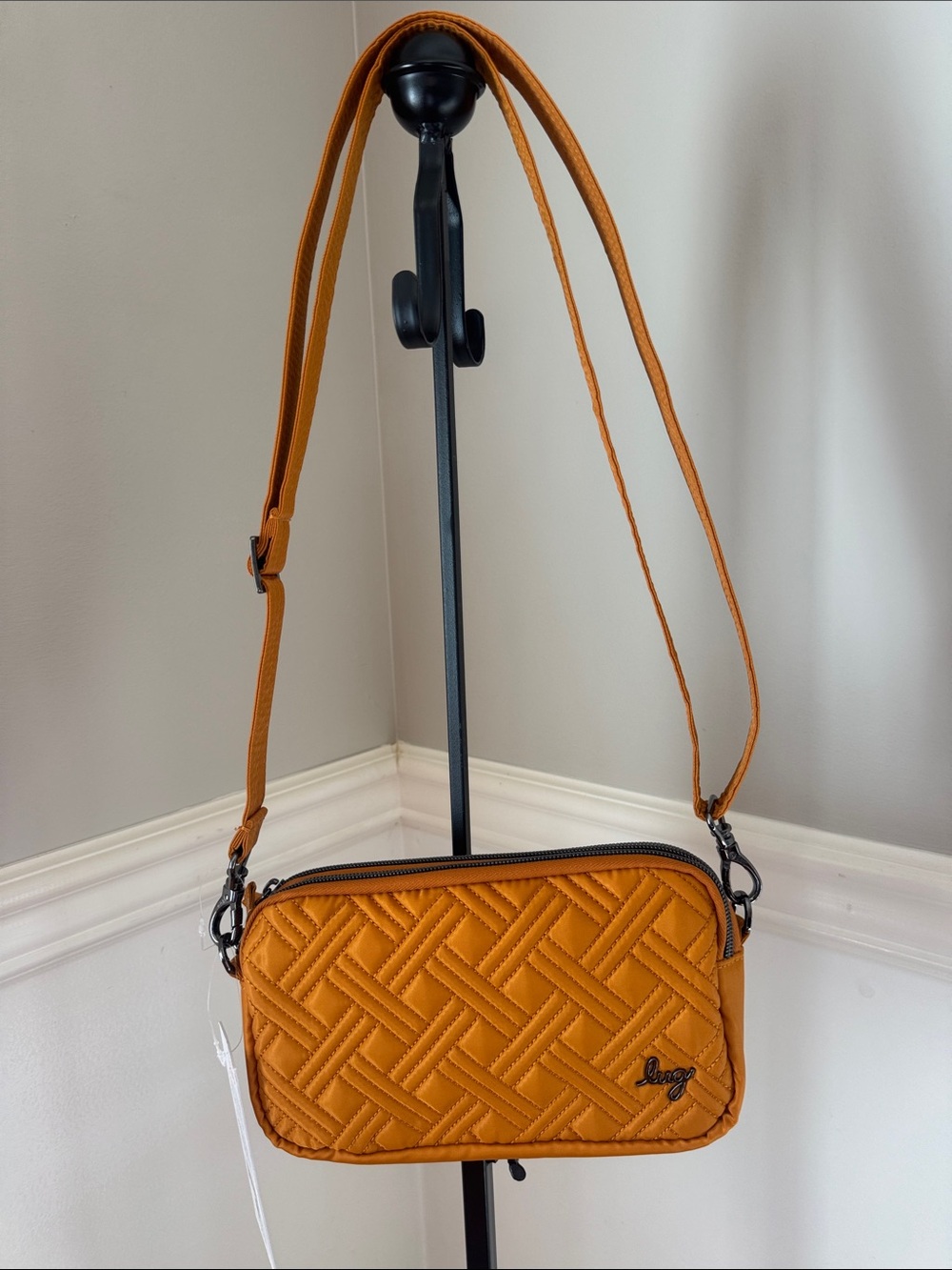 lug Coupe XL Crossbody/Belt Bag iAmber Yellow songbirds lining